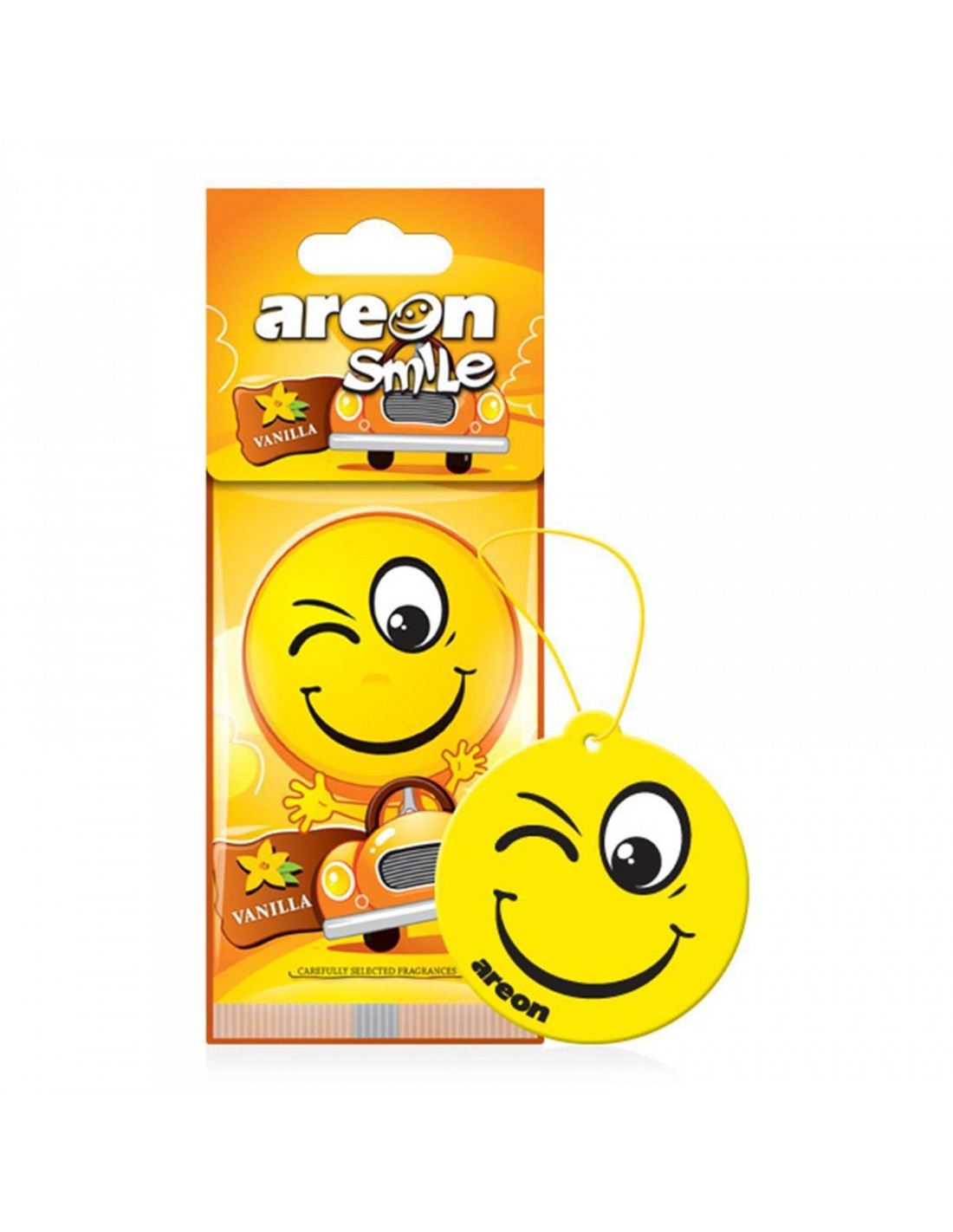 Areon Smile Dry Vanille   die fröhliche Autoduft Muntermacher