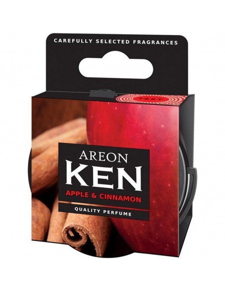 Areon KEN Duftdose in der Duftrichtung Apfel & Zimt | areon-fresh.de die kleinen und praktischen premium Auto Duftdosen zum Mitn