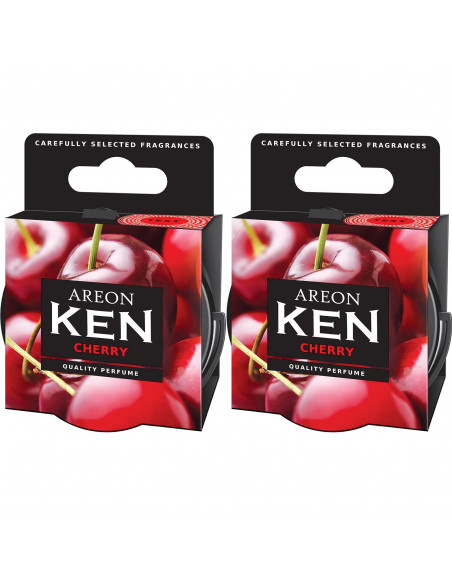 Areon KEN Duftdose in der Duftrichtung Kirsche | areon-fresh.de die kleinen und praktischen premium Auto Duftdosen zum Mitnehmen
