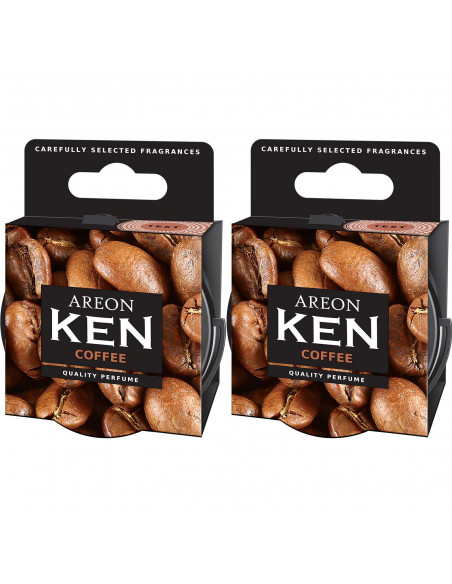 Areon KEN Duftdose in der Duftrichtung Kaffee | areon-fresh.de die kleinen und praktischen premium Auto Duftdosen zum Mitnehmen