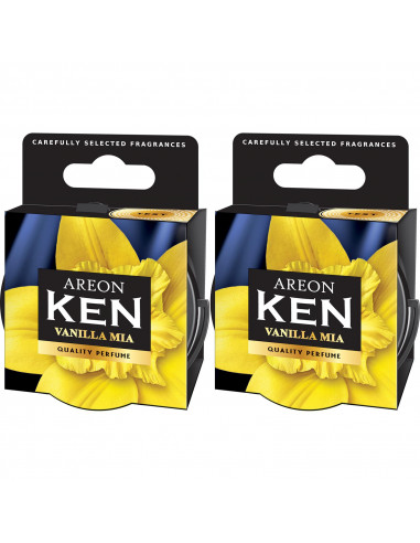 Areon KEN Duftdose in der Duftrichtung Vanilla Mia | areon-fresh.de die kleinen und praktischen premium Auto Duftdosen zum Mitne