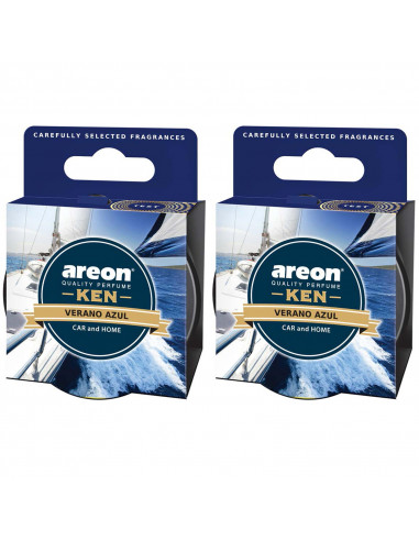 Areon KEN Duftdose in der Duftrichtung Verano Azul | areon-fresh.de die kleinen und praktischen Auto premium Duftdosen zum Mitne