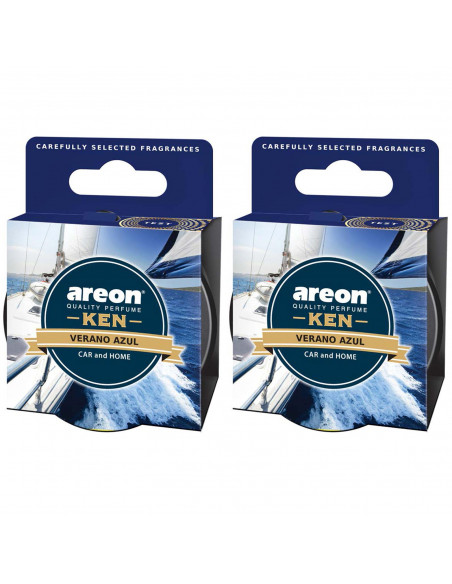 Areon KEN Duftdose in der Duftrichtung Verano Azul | areon-fresh.de die kleinen und praktischen Auto premium Duftdosen zum Mitne