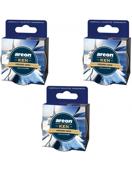 Areon KEN Duftdose in der Duftrichtung Verano Azul | areon-fresh.de die kleinen und praktischen Auto premium Duftdosen zum Mitne