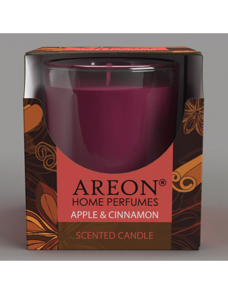 areon Wohlfühl - Duftkerze im Glas - Duft: Apfel & Zimt 120gr. | areon-fresh.de hat die besten | Duftkerzen & Raumdufte | Lufter