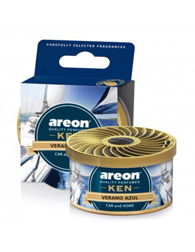 Areon KEN Duftdose in der Duftrichtung Verano Azul | areon-fresh.de die kleinen und praktischen Auto premium Duftdosen zum Mitne